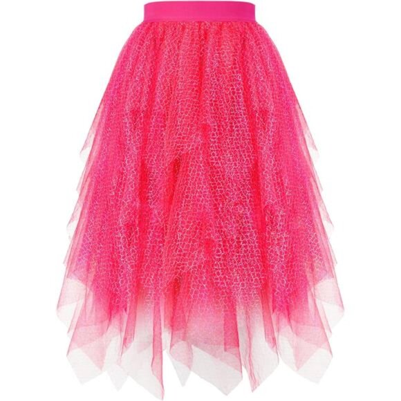 Women's Tulle Skirts High Low Fuchsia-sparkly - Picture 1 of 3